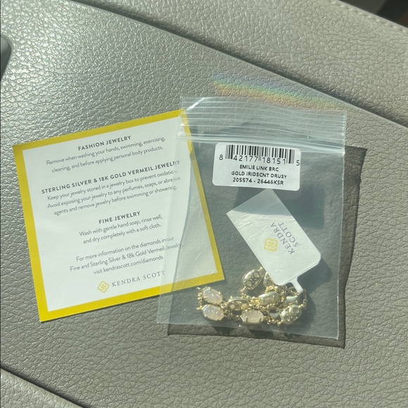 NWT Kendra Scott Iridescent Drusy Emilie Gold Chain Bracelet - Picture 3 of 5